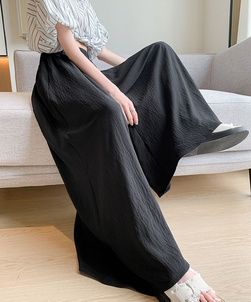 Primazel(プリマゼル)の「フレアスカンツワイドロングパンツ(その他パンツ・レディース・ブラック/ホワイト・MEDIUM)」の8枚目の写真
