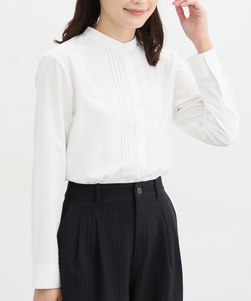 らくらくアイロン】スタンドピンタックシャツ（ビジネスシャツ