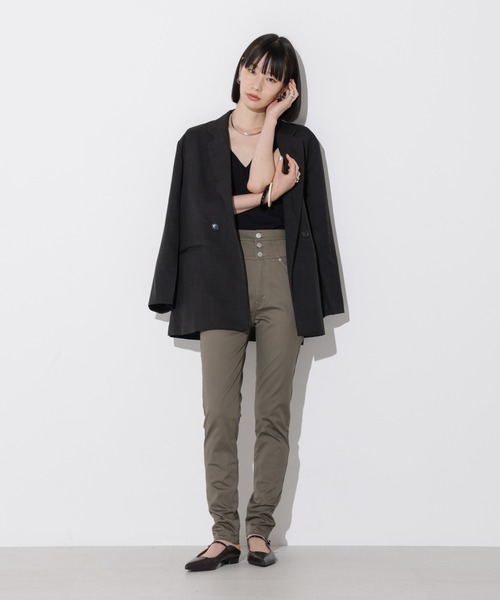 Apo(s)ture(アポスチャー)の「NANCY-002/チノストレッチハイウエストスキニーパンツ(チノパンツ・レディース・ホワイト/ベージュ/モカ/ブラック・XS/S/M/L/XL)」の21枚目の写真