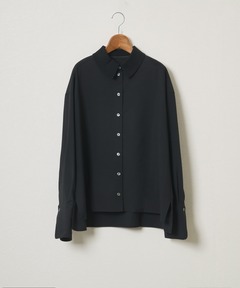 ニット襟マイクロチェックシャツ