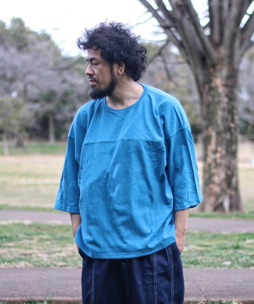 NATAL DESIGN（ネイタルデザイン）の「HEMP FOOT BALL TEE（Tシャツ/カットソー・メンズ・コバルトブルー/ホワイト/ライトパープル/シアン/サファリグリーン/オリーブ/ブラック/ナチュラル・X-LARGE/LARGE/MEDIUM）」の7枚目の写真