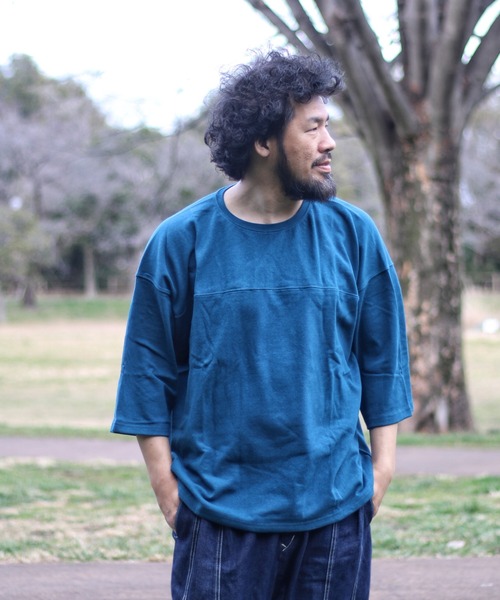 NATAL DESIGN（ネイタルデザイン）の「HEMP FOOT BALL TEE（Tシャツ/カットソー・メンズ・コバルトブルー/ホワイト/ライトパープル/シアン/サファリグリーン/オリーブ/ブラック/ナチュラル・X-LARGE/LARGE/MEDIUM）」の9枚目の写真
