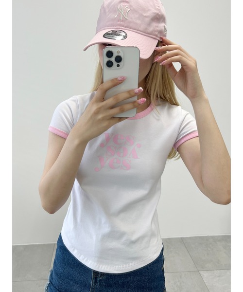 PHILLY(フィリー)の「ロゴリンガーコンパクトTシャツ(Tシャツ/カットソー・レディース・ブラウン/ブラック/ピンク・FREE)」の13枚目の写真