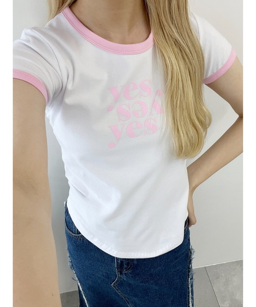 PHILLY(フィリー)の「ロゴリンガーコンパクトTシャツ(Tシャツ/カットソー・レディース・ブラウン/ブラック/ピンク・FREE)」の14枚目の写真
