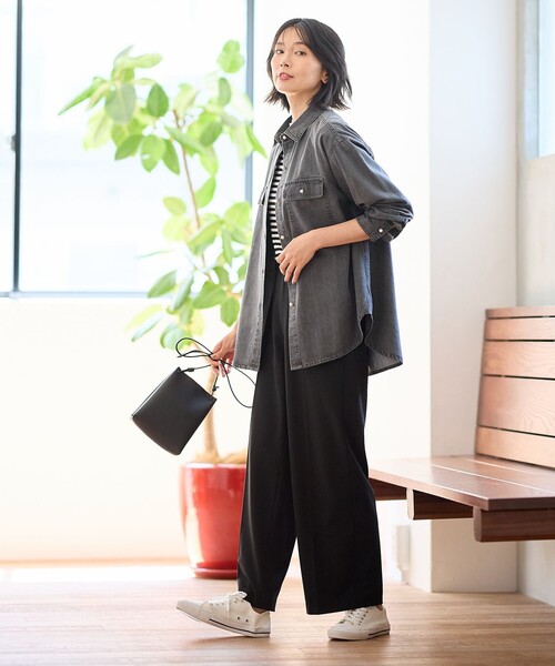 洗濯機可】パールボタンデニムシャツ（シャツ/ブラウス）｜ANY（エニィ