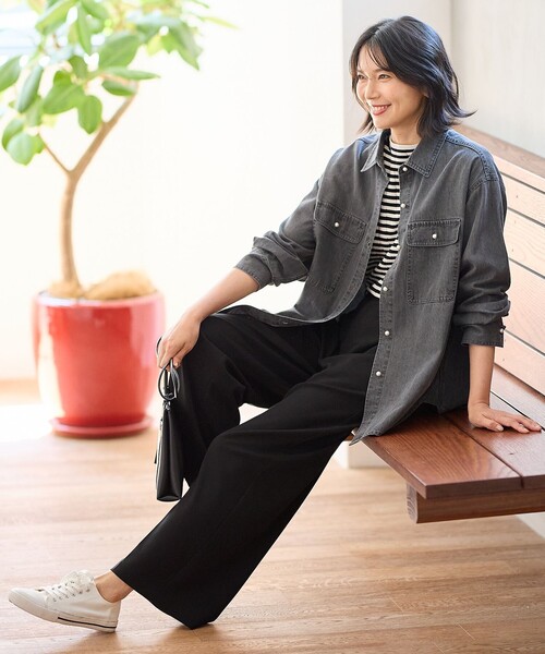洗濯機可】パールボタンデニムシャツ（シャツ/ブラウス）｜ANY（エニィ