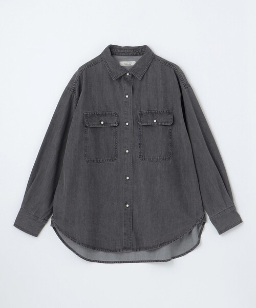 ANY（エニィ）の「【洗濯機可】パールボタンデニムシャツ（シャツ/ブラウス・レディース・ライトグレー系/サックスブルー系・F）」の10枚目の写真