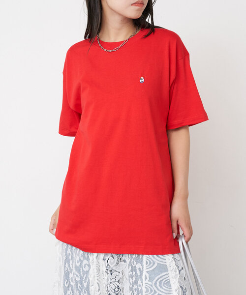 CIAOPANIC(チャオパニック)の「【BNCP】ワンポイントロゴ刺繍Tシャツ(Tシャツ/カットソー・レディース・レッド/ホワイト/ブラック/グレー/チャコールグレー・LARGE/X-LARGE)」の5枚目の写真