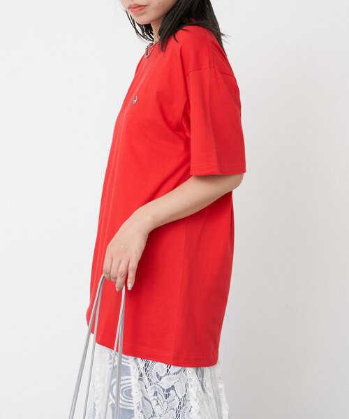 CIAOPANIC(チャオパニック)の「【BNCP】ワンポイントロゴ刺繍Tシャツ(Tシャツ/カットソー・レディース・レッド/ホワイト/ブラック/グレー/チャコールグレー・LARGE/X-LARGE)」の10枚目の写真