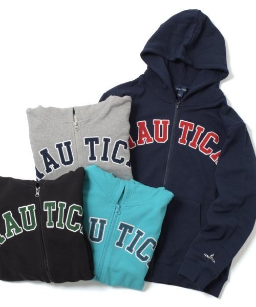 NAUTICA(ノーティカ)の「【大人向けサイズあり】【NAUTICA】フロントロゴアップリケジップパーカー(パーカー・キッズ・グレー/ブラック/エメラルド/ネイビー・XL/L/M)」の12枚目の写真