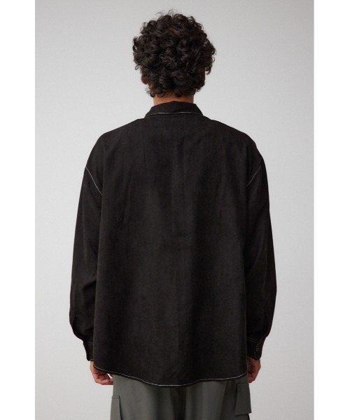 AZUL by moussy（アズールバイマウジー）の「フェイクスウェードリラックスシャツ（シャツ/ブラウス・メンズ・ブラック/グレー系その他/パープル/グリーン系その他2/ブラック系その他・FREE）」の11枚目の写真