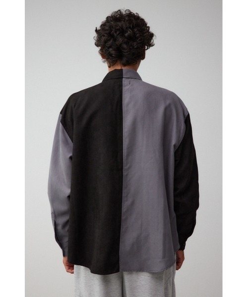AZUL by moussy（アズールバイマウジー）の「フェイクスウェードリラックスシャツ（シャツ/ブラウス・メンズ・ブラック/グレー系その他/パープル/グリーン系その他2/ブラック系その他・FREE）」の22枚目の写真