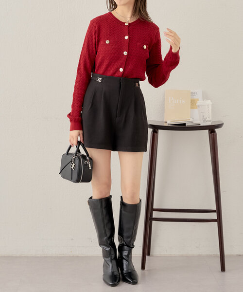 Chico(チコ)の「【新色&新サイズ追加/セットアップ対応】チャーム付タックショートパンツ(その他パンツ・レディース・ベージュ系その他2/ブラック/ブラウン/ブラウン系その他2/グレー系その他3/ブラウン系その他3・FREE/SMALL/MEDIUM)」の22枚目の写真