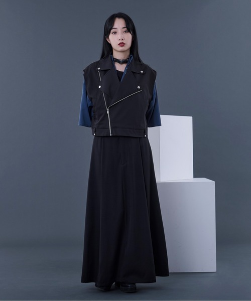 Ellno Loset（エルノロゼット）の「ライダースジレ/SETUP対応（ベスト・メンズ・ブラック/グレー・MEDIUM/LARGE）」の18枚目の写真