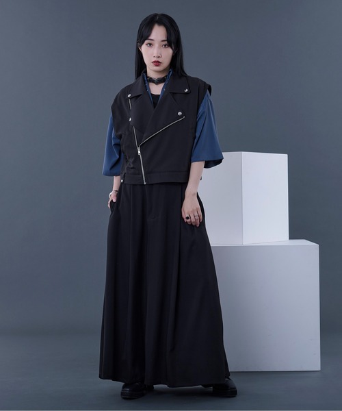 Ellno Loset（エルノロゼット）の「ライダースジレ/SETUP対応（ベスト・メンズ・ブラック/グレー・MEDIUM/LARGE）」の20枚目の写真