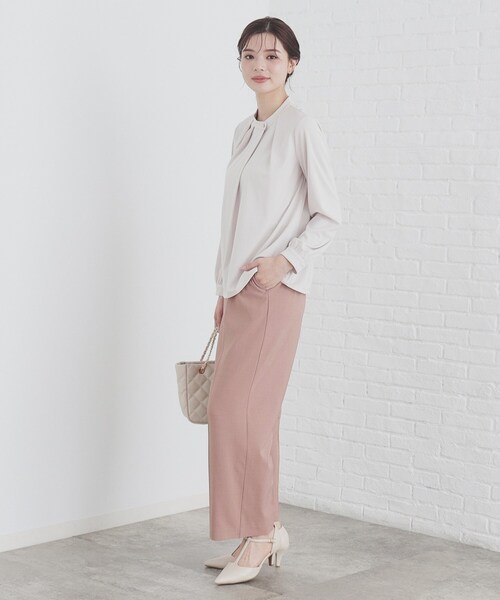 index（インデックス）の「◆ストレッチベルテッドストレートパンツ【洗濯機洗い可/防シワ】（その他パンツ・レディース・ブラック/ベージュ/レンガ・36/42/40/38）」の10枚目の写真