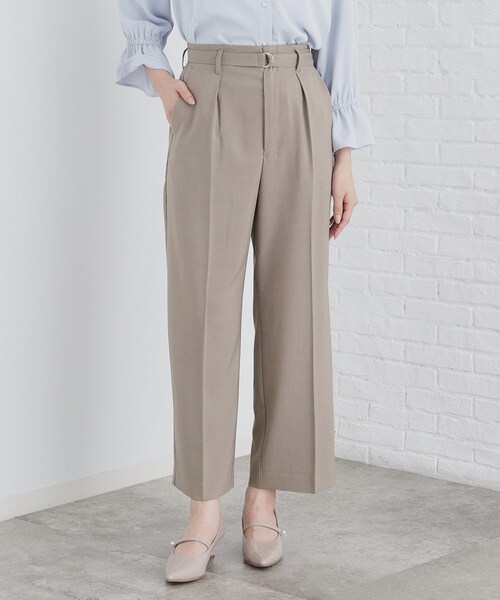 index（インデックス）の「◆ストレッチベルテッドストレートパンツ【洗濯機洗い可/防シワ】（その他パンツ・レディース・ブラック/ベージュ/レンガ・36/42/40/38）」の16枚目の写真