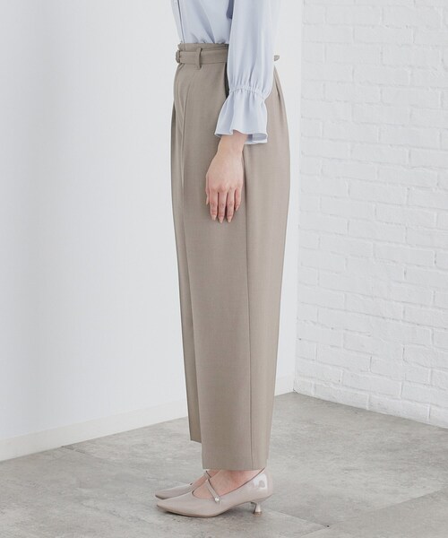 index（インデックス）の「◆ストレッチベルテッドストレートパンツ【洗濯機洗い可/防シワ】（その他パンツ・レディース・ブラック/ベージュ/レンガ・36/42/40/38）」の17枚目の写真