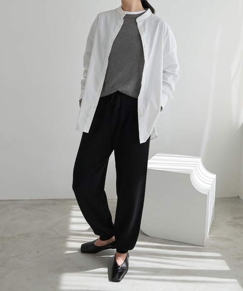 evernavy(エバーネイビー)の「イージーケアバンドカラーシャツブラウス(シャツ/ブラウス・レディース・ホワイト/ブラック/サックスブルー/ライトブルー・M)」の19枚目の写真