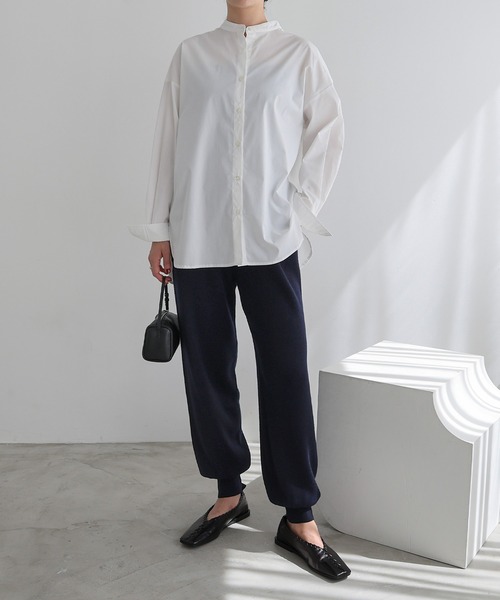 evernavy(エバーネイビー)の「イージーケアバンドカラーシャツブラウス(シャツ/ブラウス・レディース・ホワイト/ブラック/サックスブルー/ライトブルー・M)」の21枚目の写真