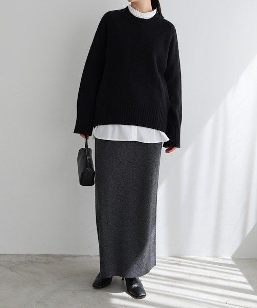 evernavy(エバーネイビー)の「イージーケアバンドカラーシャツブラウス(シャツ/ブラウス・レディース・ホワイト/ブラック/サックスブルー/ライトブルー・M)」の17枚目の写真