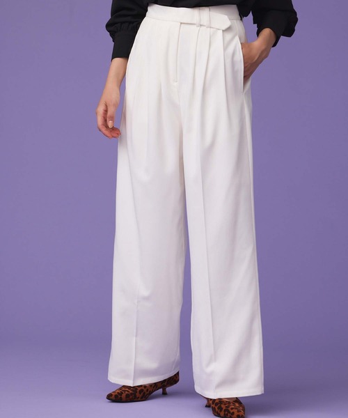 Edit Sheen（エディットシーン）の「ベルトデザインタックワイドパンツ（その他パンツ・レディース・ホワイト/グレー/ブラック・M）」の9枚目の写真