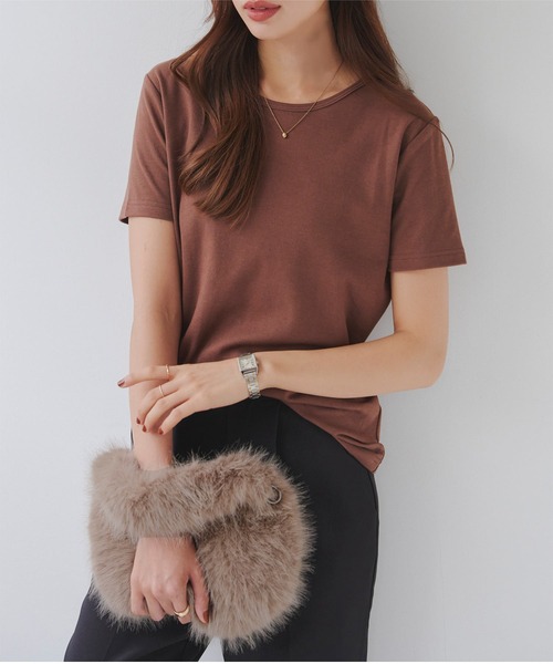 KOBE LETTUCE(コウベレタス)の「チェーンショルダー付きファーバッグ(ハンドバッグ・レディース・ベージュ/ブラウン/オフホワイト/ブラック/グリーン・F)」の7枚目の写真