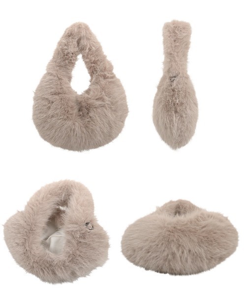 KOBE LETTUCE(コウベレタス)の「チェーンショルダー付きファーバッグ(ハンドバッグ・レディース・ベージュ/ブラウン/オフホワイト/ブラック/グリーン・F)」の9枚目の写真