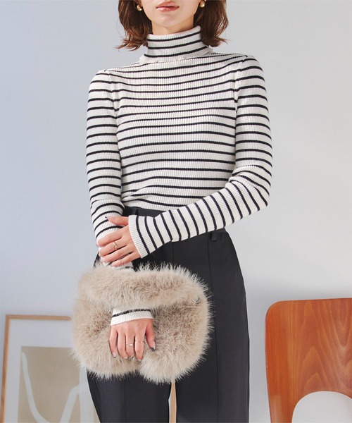 KOBE LETTUCE(コウベレタス)の「チェーンショルダー付きファーバッグ(ハンドバッグ・レディース・ベージュ/ブラウン/オフホワイト/ブラック/グリーン・F)」の22枚目の写真