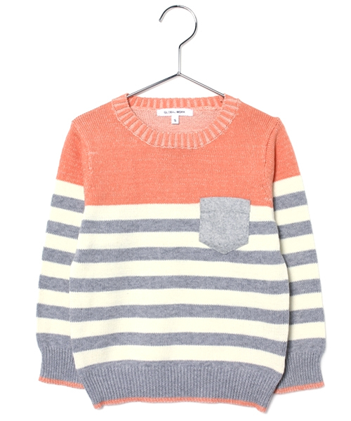GLOBAL WORK（グローバルワーク）の「キッズ【洗えるニット】ニットクルー15FW/564951（ニット/セーター・キッズ・ライトイエロー/ライトピンク/その他1/ネイビー/ダークブルー/ホワイト系その他/グレー/ブルー系その他/グレー系その他・MEDIUM/SMALL/LARGE/X-LARGE）」の8枚目の写真
