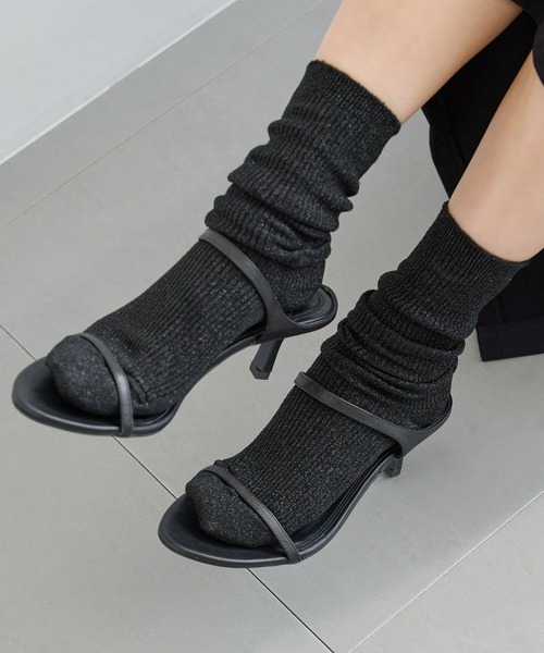 BARNYARDSTORM（バンヤードストーム）の「BARNYARDSTORM / BYSラメソックス（ソックス/靴下・レディース・グレー/ブラック/グリーン・FREE）」の5枚目の写真