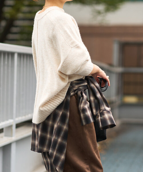 un dix cors（アンディコール）の「ヤクライクニット（ニット/セーター・レディース・イエロー/ホワイト系その他/ピンク/グレー/ブラック・FREE）」の8枚目の写真