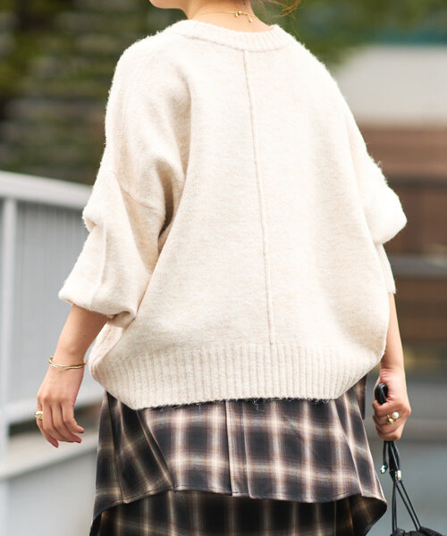 un dix cors（アンディコール）の「ヤクライクニット（ニット/セーター・レディース・イエロー/ホワイト系その他/ピンク/グレー/ブラック・FREE）」の9枚目の写真