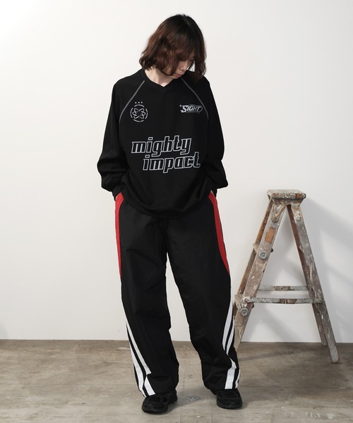 SUGGESTION（サジェッション）の「SUGGESTION/サジェッション サイドライン ナイロンパンツ（その他パンツ・メンズ・ブラック/ネイビー/ホワイト・M/L）」の5枚目の写真