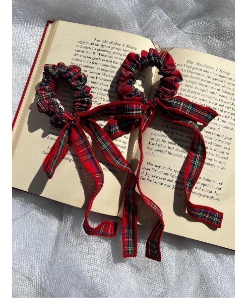 WC（ダブル シー）の「チェックリボンシュシュ（シュシュ・レディース・レッド/ホワイト/ネイビー・FREE）」の14枚目の写真