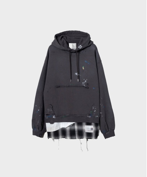 MIHARAYASUHIRO(ミハラヤスヒロ)の「【MIHARAYASUHIRO/ミハラヤスヒロ】A13HD571 HOODIE(パーカー・メンズ・ホワイト/ブラック・44/46)」の2枚目の写真
