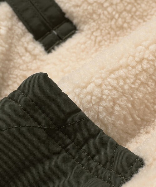 B:MING by BEAMS（ビーミングバイビームス）の「ボア キルト コート（100～140cm）（ノーカラーコート・キッズ・ネイビー/オリーブ・100/120/130/140/110）」の4枚目の写真