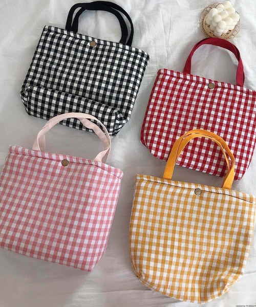 TONE SELECT GOODS（トーンセレクトグッズ）の「Liaa/ギンガムチェック ミニトートバッグ A18460（トートバッグ・レディース・ベージュ/オレンジ/グリーン/ピンク/レッド/ブラック/ブルー・FREE）」の10枚目の写真