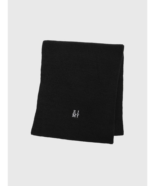 EIMY ISTOIRE（エイミーイストワール）の「ロゴニットマフラー（マフラー・レディース・ブラック/グレー/ホワイト・F）」の2枚目の写真