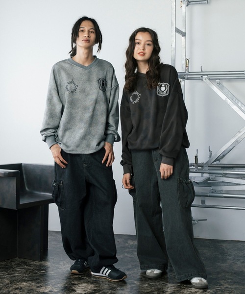 【セール】スプレーダイ胸刺繍Vネックスウェット（スウェット）｜Gaphos （ガフォス）