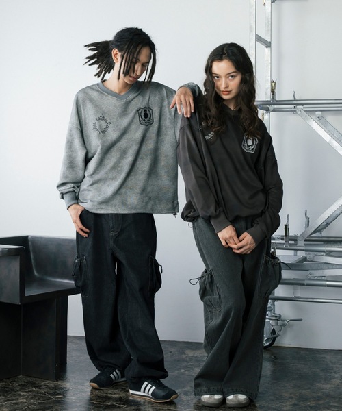 【セール】スプレーダイ胸刺繍Vネックスウェット（スウェット）｜Gaphos （ガフォス）