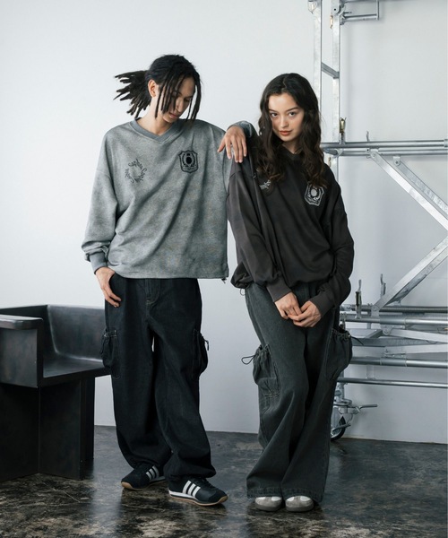 【セール】スプレーダイ胸刺繍Vネックスウェット（スウェット）｜Gaphos （ガフォス）