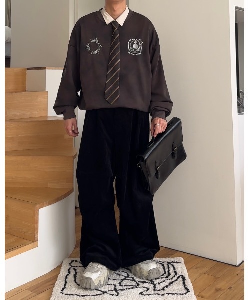 【セール】スプレーダイ胸刺繍Vネックスウェット（スウェット）｜Gaphos （ガフォス）