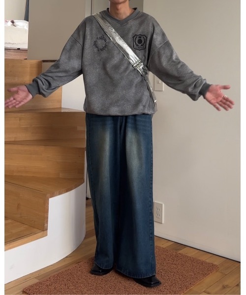 【セール】スプレーダイ胸刺繍Vネックスウェット（スウェット）｜Gaphos （ガフォス）