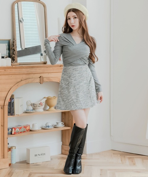 Julia Boutique(ジュリアブティック)の「ビジューベレー帽(ハンチング/ベレー帽・レディース・ブラック/グレー/ホワイト・ONE)」の6枚目の写真