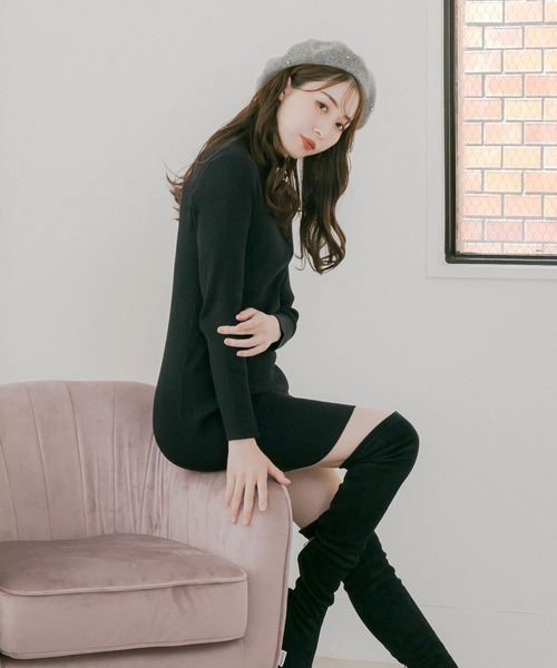 Julia Boutique(ジュリアブティック)の「ビジューベレー帽(ハンチング/ベレー帽・レディース・ブラック/グレー/ホワイト・ONE)」の14枚目の写真