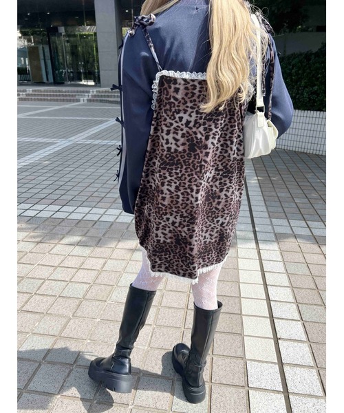 WC（ダブル シー）の「レオパードドロストキャミワンピース