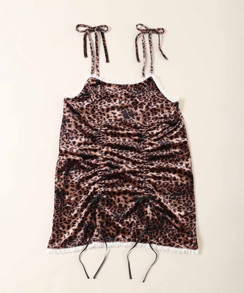 ✨セール✨未使用タグ付　ブラックコムデギャルソン　レオパード　ベストワンピース プチフリルチェックキャミワンピース/MAJESTIC LEGON(マジェスティック