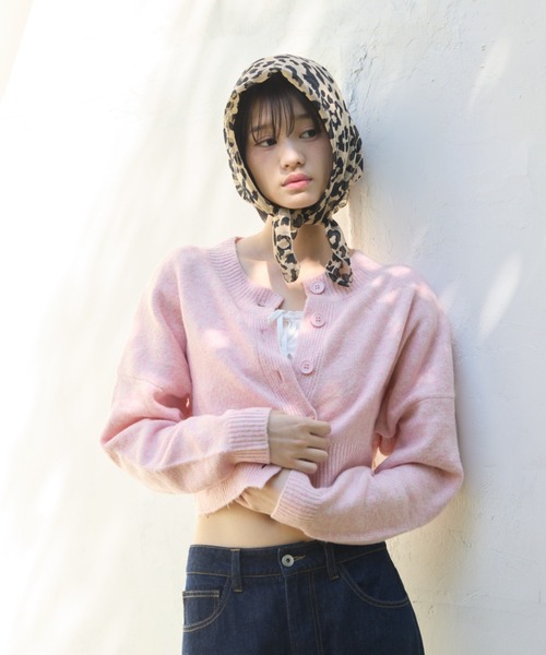 Smyeon（スミョン）の「Compact knit cardigan/コンパクトニットカーディガン（カーディガン/ボレロ・レディース・グレー/ピンク・FREE）」の18枚目の写真