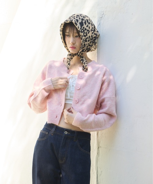 Smyeon（スミョン）の「Compact knit cardigan/コンパクトニットカーディガン（カーディガン/ボレロ・レディース・グレー/ピンク・FREE）」の19枚目の写真